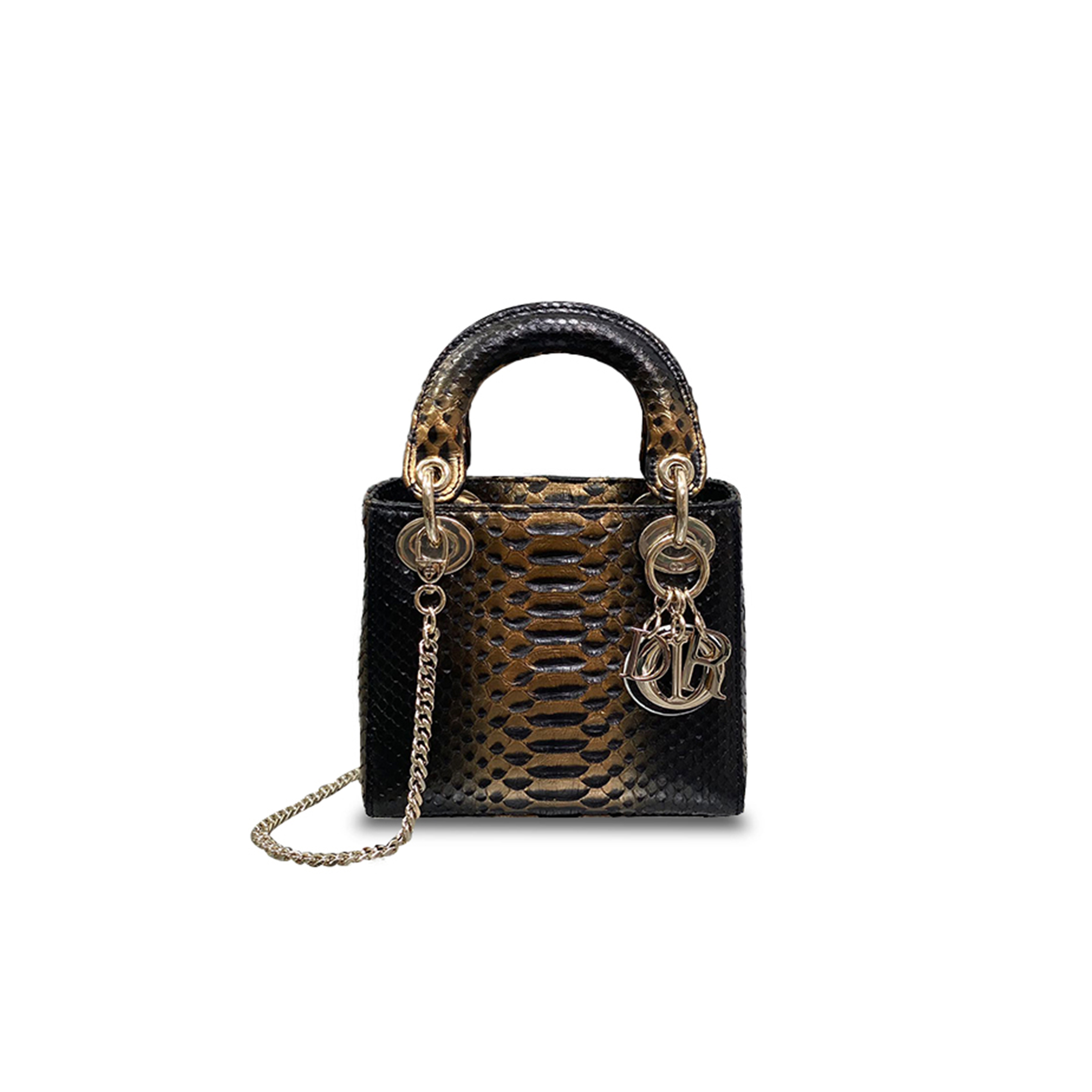 DIOR SNAKESKIN MINI LADY DIOR BAG  (17*15*7cm)